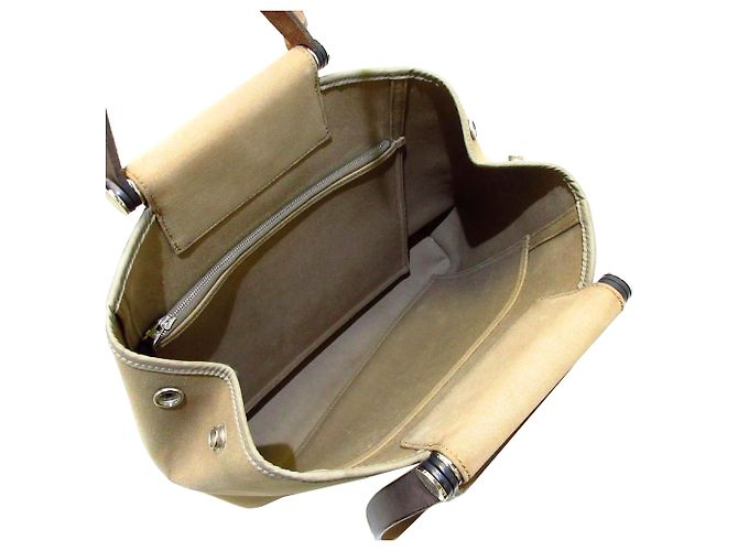 Hermès Hermes Brown Cabag Elan Canvas Satchel Marrone - vista 5