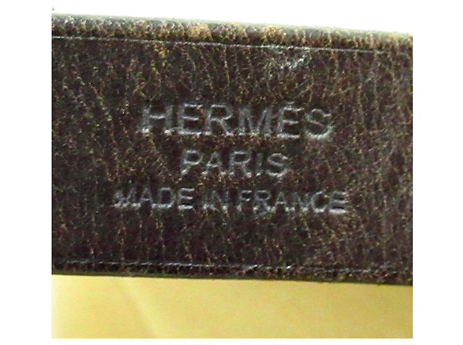 Hermès Hermes Brown Cabag Elan Canvas Satchel Marrone - vista 6