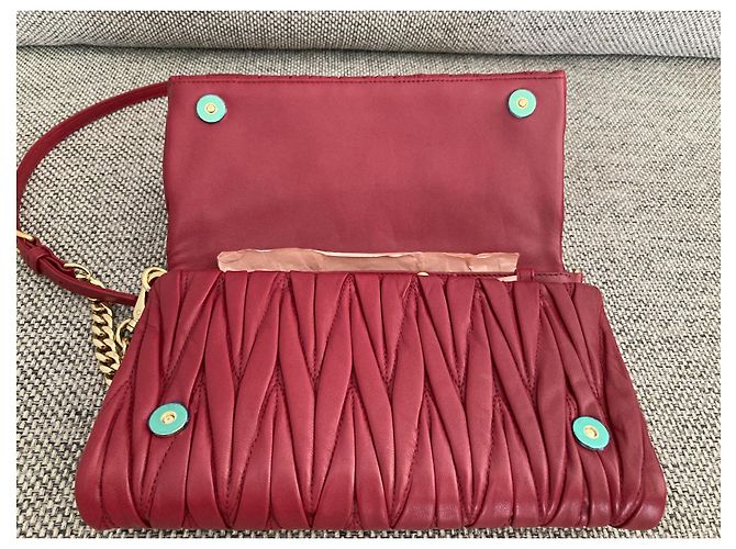 Bolsa Miu Miu de couro napa acolchoado Ruby Red Vermelho - vista 8