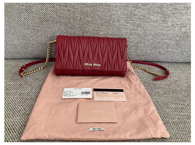 Bolsa Miu Miu de couro napa acolchoado Ruby Red Vermelho - vista 9