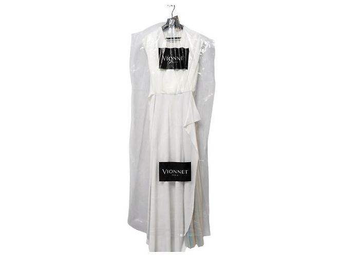 Exclusivo vestido largo "Vionnet" de la línea "Orchidea" Blanco - vista 11