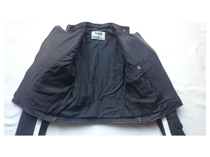 Acne Studios Lederjacke, Gr. 34/XS, Schwarz - Ansicht 4