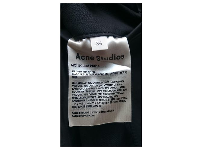 Acne Studios Lederjacke, Gr. 34/XS, Schwarz - Ansicht 6