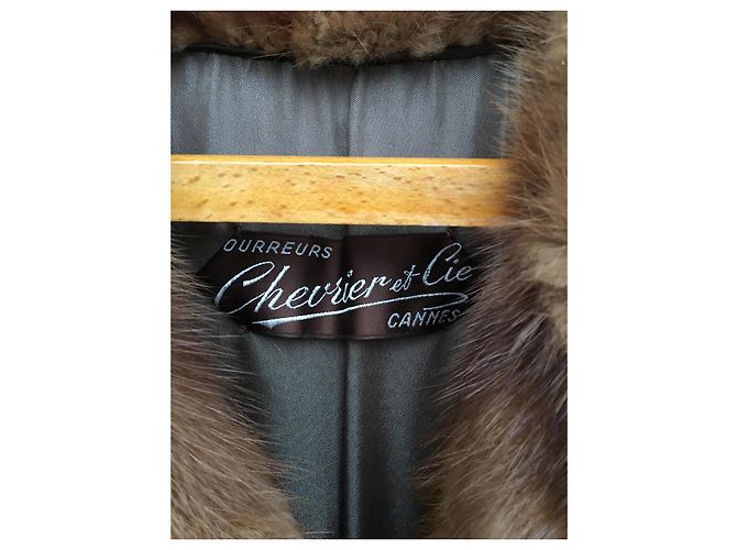 Autre Marque Abrigo de piel Chevier et Cie Marrón Castaño - vista 3
