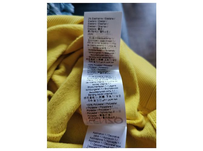 Kenzo besticktes gelbes Baumwollsweatshirt Schwarz Weiß Dunkelviolett - Ansicht 10