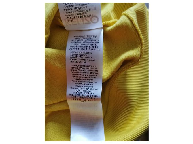 Kenzo besticktes gelbes Baumwollsweatshirt Schwarz Weiß Dunkelviolett - Ansicht 11