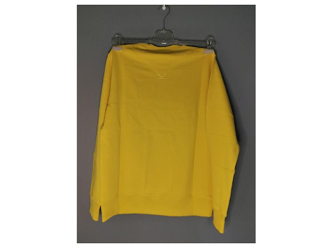 Kenzo besticktes gelbes Baumwollsweatshirt Schwarz Weiß Dunkelviolett - Ansicht 2