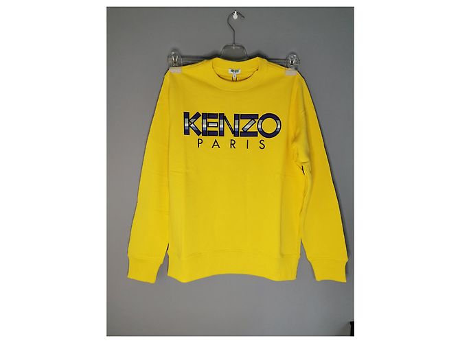 Kenzo besticktes gelbes Baumwollsweatshirt Schwarz Weiß Dunkelviolett - Ansicht 7