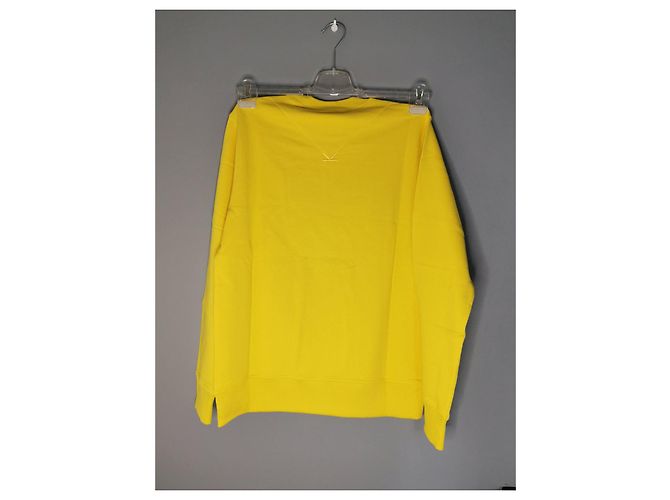 Kenzo besticktes gelbes Baumwollsweatshirt Schwarz Weiß Dunkelviolett - Ansicht 8