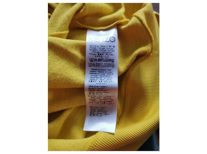 Kenzo besticktes gelbes Baumwollsweatshirt Schwarz Weiß Dunkelviolett - Ansicht 9