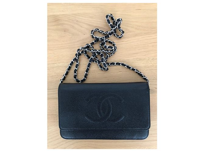 Wallet On Chain Portafoglio Chanel Timeless CC su catena Nero - vista 3