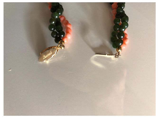 Autre Marque Collana di perle Lucoral Corallo Rosa e Malachite - vista 3