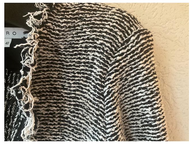 Iro Jacke Schwarz Weiß Baumwolle Polyester Größe 40 - Ansicht 2