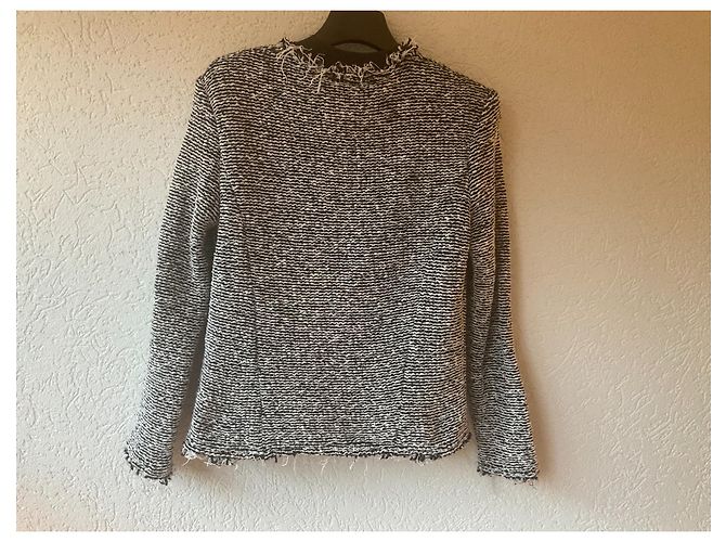 Iro Jacke Schwarz Weiß Baumwolle Polyester Größe 40 - Ansicht 3