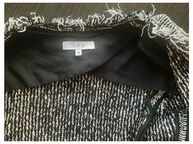 Iro Jacke Schwarz Weiß Baumwolle Polyester Größe 40 - Ansicht 5