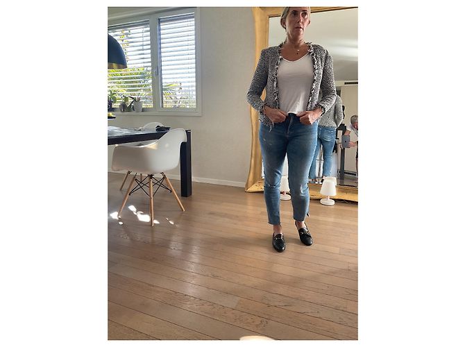 Iro Jacke Schwarz Weiß Baumwolle Polyester Größe 40 - Ansicht 7