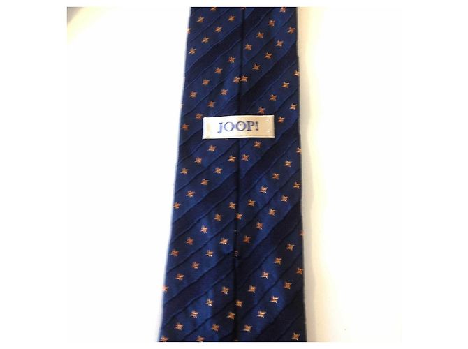 JOOP! Cravatta cravatta in seta blu con stelle gialle - vista 8