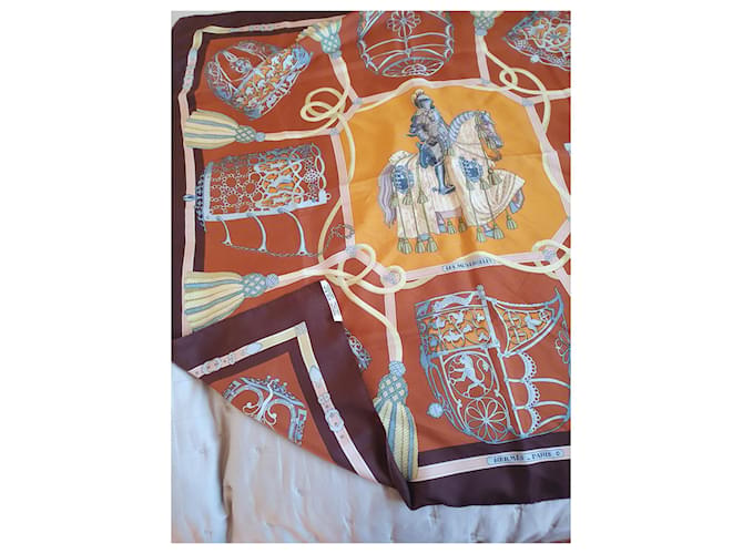 Vintage Hermès Platz Hellbraun - Ansicht 3
