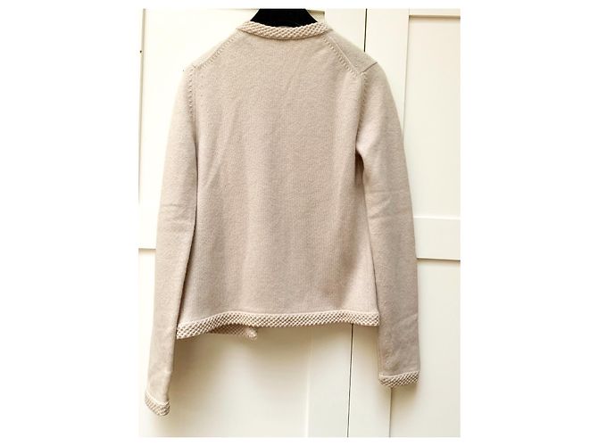 Chanel Kaschmir-Cardigan mit Broschen Beige - Ansicht 2