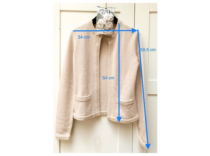 Chanel Kaschmir-Cardigan mit Broschen Beige - Ansicht 7