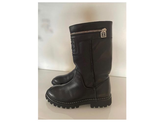 Cambon Chanel Biker-Stiefel Schwarz - Ansicht 4