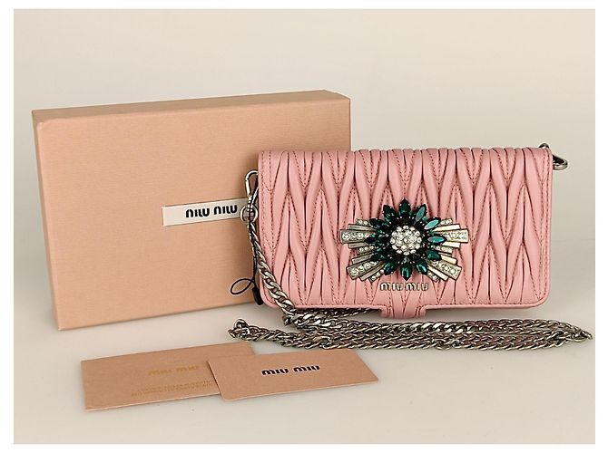 Miu Miu I-phone case in pelle Rosa - vista 2