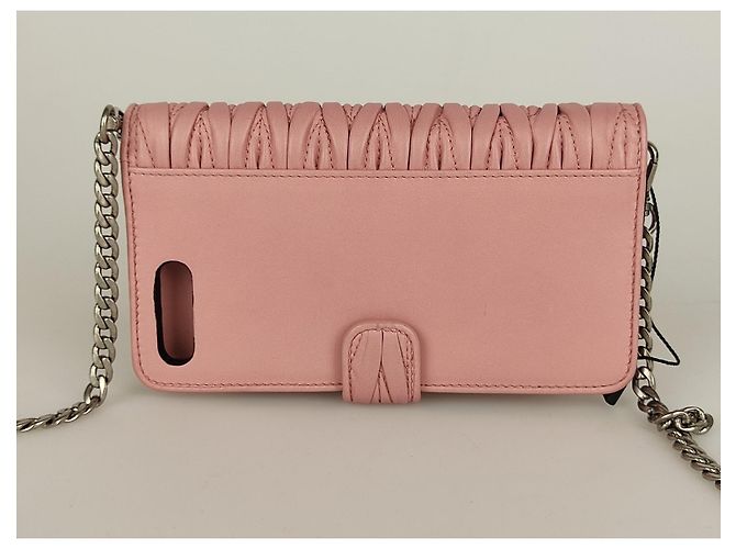 Miu Miu I-phone case in pelle Rosa - vista 6