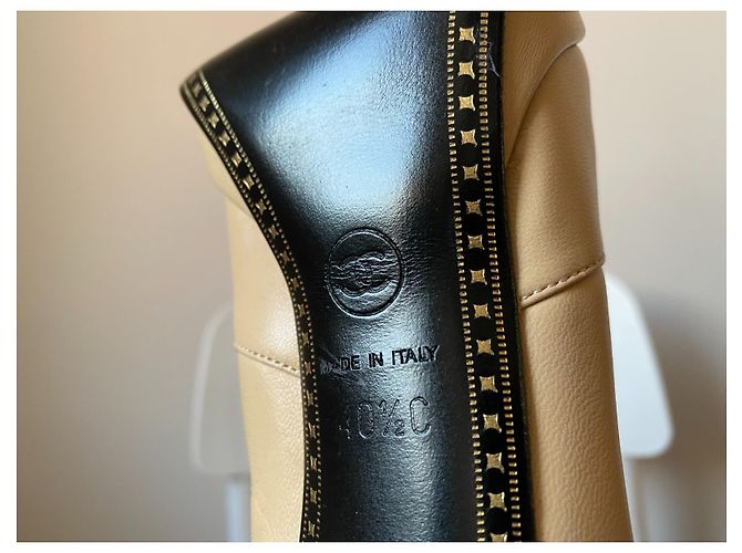 Botines Chanel de cuero beige - vista 6