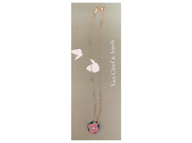Van Cleef & Arpels 2021 Pendente Holiday in oro rosa con diamante rodonite - vista 5