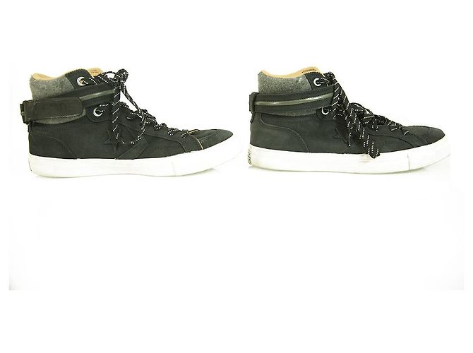 Scarpe da ginnastica imbottite grigie in pelle nera Converse All Star da uomo 8.5 Nero - vista 5