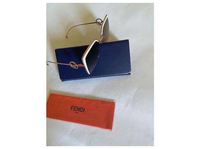 Óculos de sol Fendi FF 0294/S Oversized Marrom Rosa Bege - vista 12