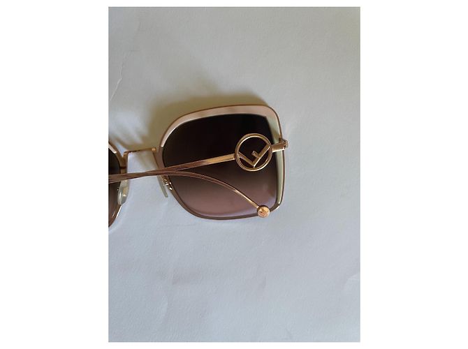 Óculos de sol Fendi FF 0294/S Oversized Marrom Rosa Bege - vista 14