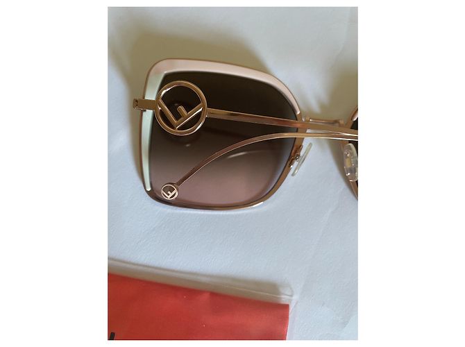 Óculos de sol Fendi FF 0294/S Oversized Marrom Rosa Bege - vista 4