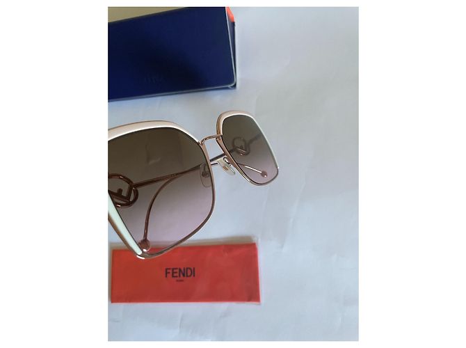 Óculos de sol Fendi FF 0294/S Oversized Marrom Rosa Bege - vista 6