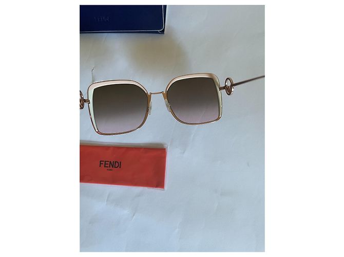 Óculos de sol Fendi FF 0294/S Oversized Marrom Rosa Bege - vista 8