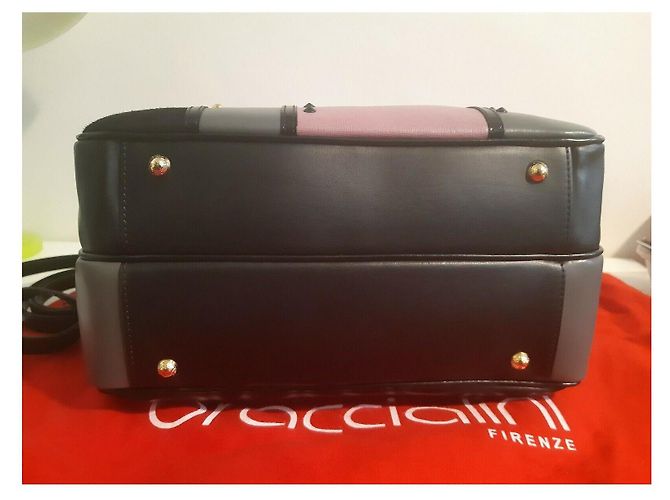 Borsa a mano Braccialini Clio in pelle Rosa Nero Grigio Multicolore - vista 3