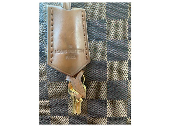 Borsa a mano Louis Vuitton Greenwich Damier tela e pelle marrone - vista 8