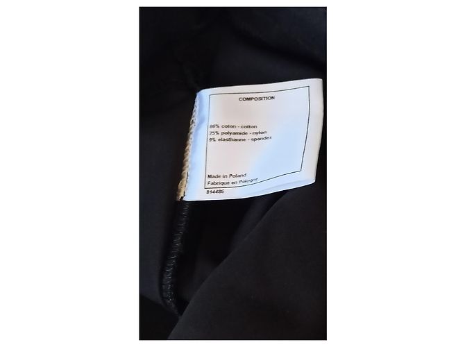 Cambon Pantalones Chanel Uniform Negros de Algodón - vista 3