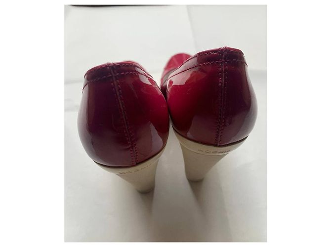 Mule con zeppa Hogan rosso scuro in pelle vernice 36 Bordò - vista 4
