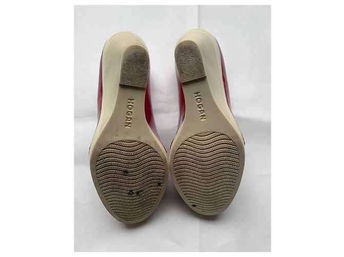 Mule con zeppa Hogan rosso scuro in pelle vernice 36 Bordò - vista 5
