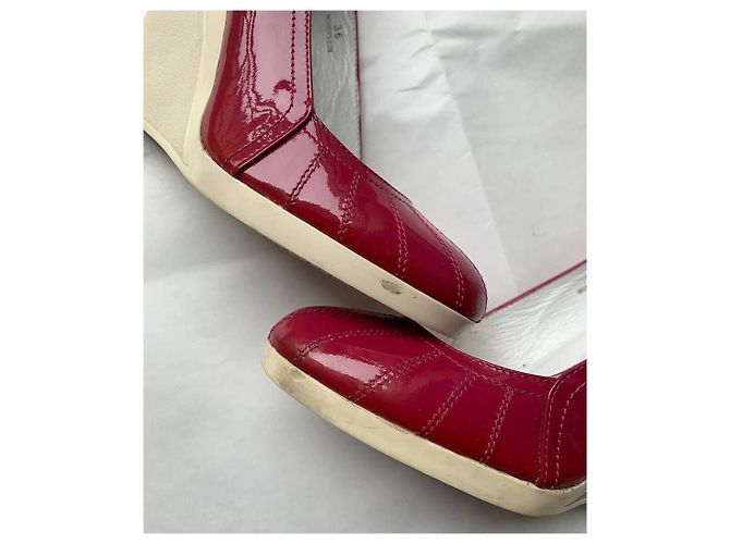 Mule con zeppa Hogan rosso scuro in pelle vernice 36 Bordò - vista 6