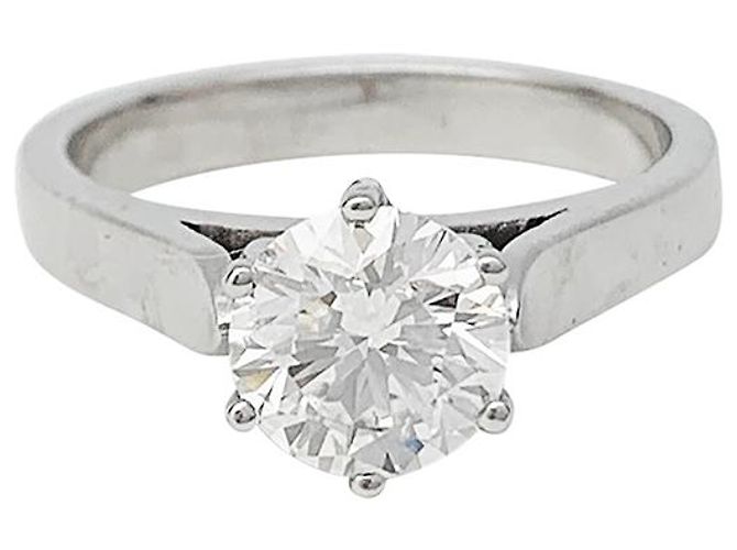 inconnue Gebrauchter Solitär aus Weißgold, Brillant-Schliff-Diamant 1,59 Karat - Ansicht 4