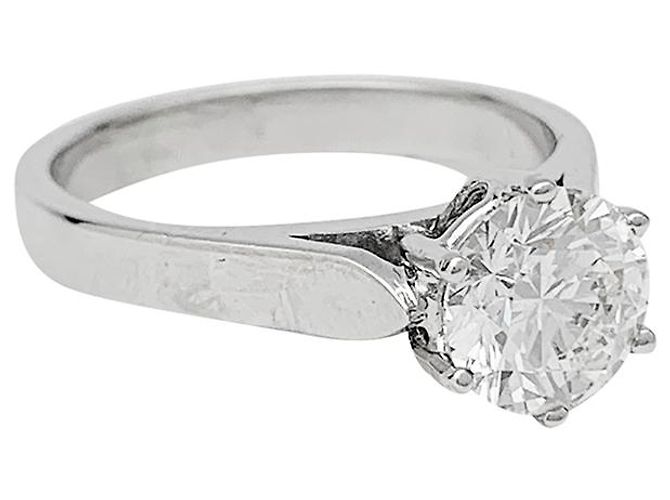 inconnue Gebrauchter Solitär aus Weißgold, Brillant-Schliff-Diamant 1,59 Karat - Ansicht 5