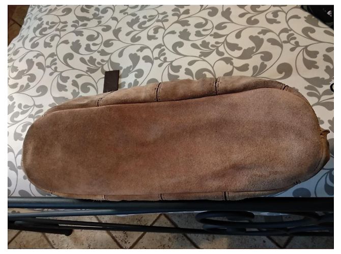 Autre Marque Borsa Hobo Coccinelle Beige in Scamosciato - vista 5