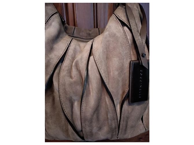 Autre Marque Borsa Hobo Coccinelle Beige in Scamosciato - vista 8