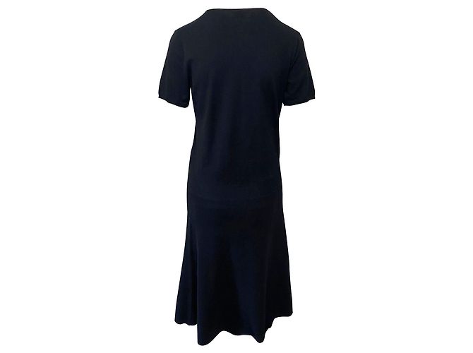 Theory T-Shirt Midikleid aus schwarzer Wolle - Ansicht 2