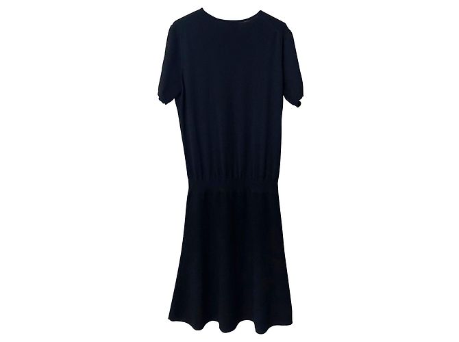 Theory T-Shirt Midikleid aus schwarzer Wolle - Ansicht 5