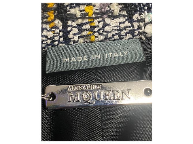 Alexander McQueen Giacca Cocoon in tweed di cotone multicolore - vista 3
