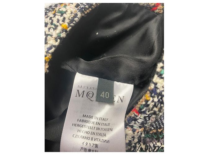 Alexander McQueen Giacca Cocoon in tweed di cotone multicolore - vista 4