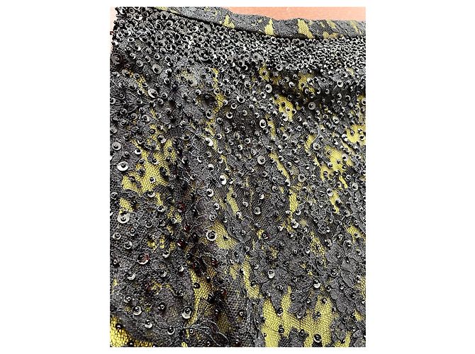 Gonna in pizzo Rena Lange con paillettes e perle nera Nero - vista 2